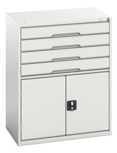 Bott Verso Drawer Cabinets 800 x 550  Tool Storage for garages and workshops Verso 800Wx550Dx1000H 4 Drawer + 2 Door Cabinet